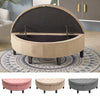 Half Round Storage Ottoman Box Bench Book Toy Chest Footrest Hallway Seat Pouffe