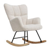 Teddy Fleece Relax Rocking Chair Modern Accent Chair with Wood Legs Living Room