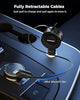 Retractable Fast Car Charger Port Car Charger Adaptor for iPhone Android UK