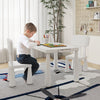 Kids Table and Chair Sets Toddler Childrens Activity Table with 2 Drawer White