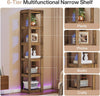 6-Tier Corner Bookcase,70.86" Tall Narrow Bookshelf Corner Shelf for Living Room