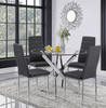 100cm Round Glass 4 Seater Dining Table and Chairs for Kitchen & Dining Room