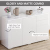 Side Cabinet with 2 Door Cabinet and 2 Drawer for Home Office White