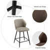 4X Beige PU Bar Stools Breakfast Pub Chair Footrest Kitchen Seat Height 66 cm