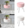Footstool Ottoman Foot Rest Round Makeup Vanity Seat Chair Pouf Stool Metal Legs