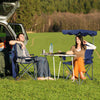 Camping Chair Beach Folding Chair w/Padded Armrest & Shade Canopy-Blue