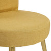 Yellow Fashion Vanity Stool Metal Frame Low Backrest Dressing Makeup Chair Seat