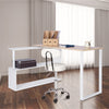 Computer Desk Corner L-shaped Workstation w/ Shelves Laptop Gaming Office Table