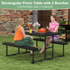 Picnic Table Bench Set for 2-4 People-Black