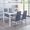 4x Grey Faux Leather Padded Seat Dining Chairs Footrest Bar Dining Room Kitchen