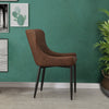 Pair of Luxury Dining Chairs Metal Legs Restaurant Chair PU Faux Leather Padded