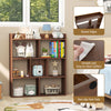 Wooden Bookcase 7 Cubes Open back Bookshelf Storage Display Shelf Walnut