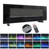 Electric Heater 60Inch LED Fireplace Wall Mounted Inset Standing Media Log Flame