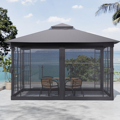 Large Party Gazebo 13x10ft - Weatherproof Mesh Side Panels Included