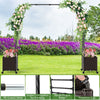 288cm Garden Arch Trellis Outdoor Arbor Archway w/2 Planter Boxes-Black