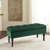 4FT Velvet Green Stool Storage Bench Chic Button Tufted Bedside Seat End Hallway