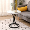 Modern 50cm Round Coffee Table with Pedestal Base Sofa Side Tea End Tables White