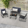 4 Pieces Patio Furniture Set Garden Outdoor Conversation Set w/Table