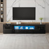 200cm All High Gloss Black TV Stand Cabinet with Lights for 65 - 90 inch TV's