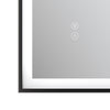 LED Bathroom Mirror with Demister Dimmable Lights Black Aluminum Frame 600×800mm