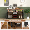 Wine Bar Cabinet 140cm Industrial kitchen Buffet Sideboard with storage
