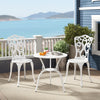 Outdoor Furniture Table and Chairs Set with Umbrella Holes-White