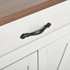 Rolling Kitchen Island Storage Trolley with 2 Drawers & Cupboard Dining White