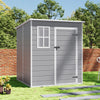 Waterproof Outdoor Garden Tool Storage Shed Pastic Bike Shed House Lockabl 6x6FT