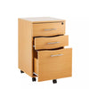 Office Filing Cabinet Pedestal Under Desk Storage Unit 3 Drawers Castors Beech