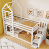 Kids Toddlers Bunk Bed Double Pine Wooden High Sleeper 3FT Single Size Bed Frame
