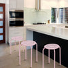 Set of 6 Metal Stacking Stools Round Nesting Bar Stool with X-shape Connection