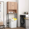 Over The Toilet Storage Cabinet Bathroomw/Adjustable Bottom Bar-Natural