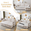 L-Shaped Sofa Bed 3 Seater Couch Pull Out Sectional Couch Bed Corner Sofa Beige