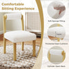 Faux Sherpa Upholstered Kitchen Dining Room Chairs Set of 2-White
