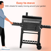 Charcoal BBQ Grill Warming Rack Shelves Temperature Gauge Backyard Barbecue Unit