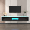 LED TV Stand Black Cabinet Entertainment Unit RGB Lights Floating / Freestanding
