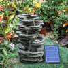 Solar Power Garden Water Feature Fountain LED Light Outdoor Cascading 27X23X46cm