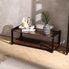 Industrial Rustic Wood TV Media Stand 2 Tier Entertainment Table w/ Metal Legs