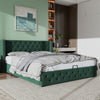 UPHOLSTERED BED VELVET OTTOMAN STORAGE LIFT BED FRAME DOUBLE KING SIZE BED FRAME