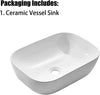 Modern Rectangular Curved Bathroom Counter Top Sink Wash Basin White Ceramic UK