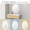 LED Makeup Dressing Table 3 Lights Setting Rectangle Mirror with Drawer Storage