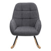 Modern Linen Recliner Rocking Chairs Wingback Relax Rocker Armchair w/ Wood Legs