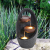 Cascading Water Feature Fountain Waterfall LED Lights Indoor Outdoor Garden Deco