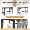 Computer Workstation Rolling Writing Study Desk On Wheels-Brown