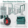 Fishing Trolley Single Wheel Folding Barrow Cart with Bag Adjustable Legs Green