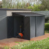 Black Metal Outdoor Garden Storage Shed Metal Lean to Pent Shed for Tool Bike