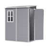 5 x 4 ft Pent Plastic Shed Garden Tools Storage Shed with Window and Door, Grey