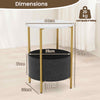 Living Room 2-Tier Side Table Small Space Round End Table-Coffee