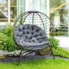 Rattan Egg Chair Wicker Basket Chair with Cushion Bottle Holder Bag