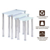 Nest of 3 Black Clear Tempered Glass Side End Lamp Sofa Tables Nested Tables